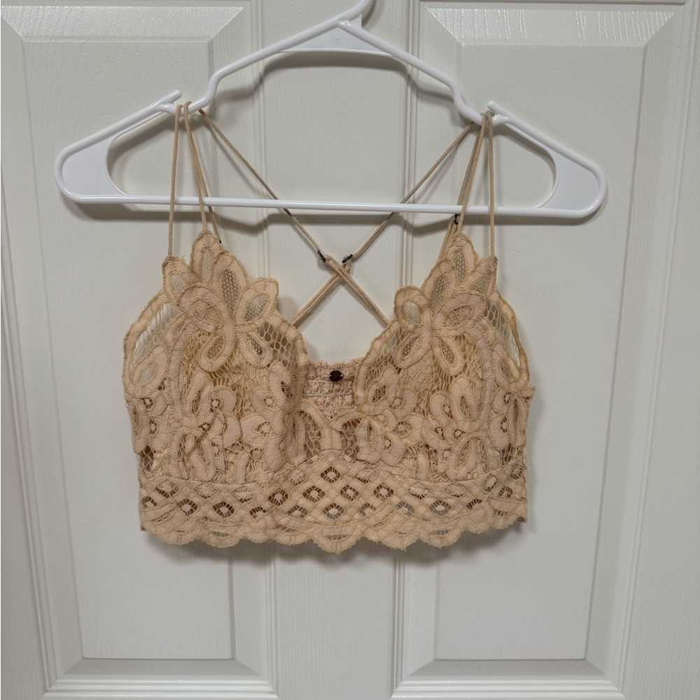 Free People Beige Lace Bralette
